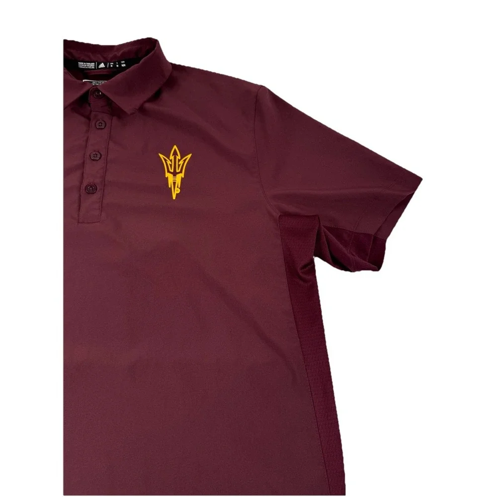 Adidas Arizona State Sun Devils Player Issue Polo Shirt Maroon Men's Medium